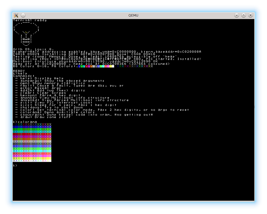 Image of VESA framebuffer terminal