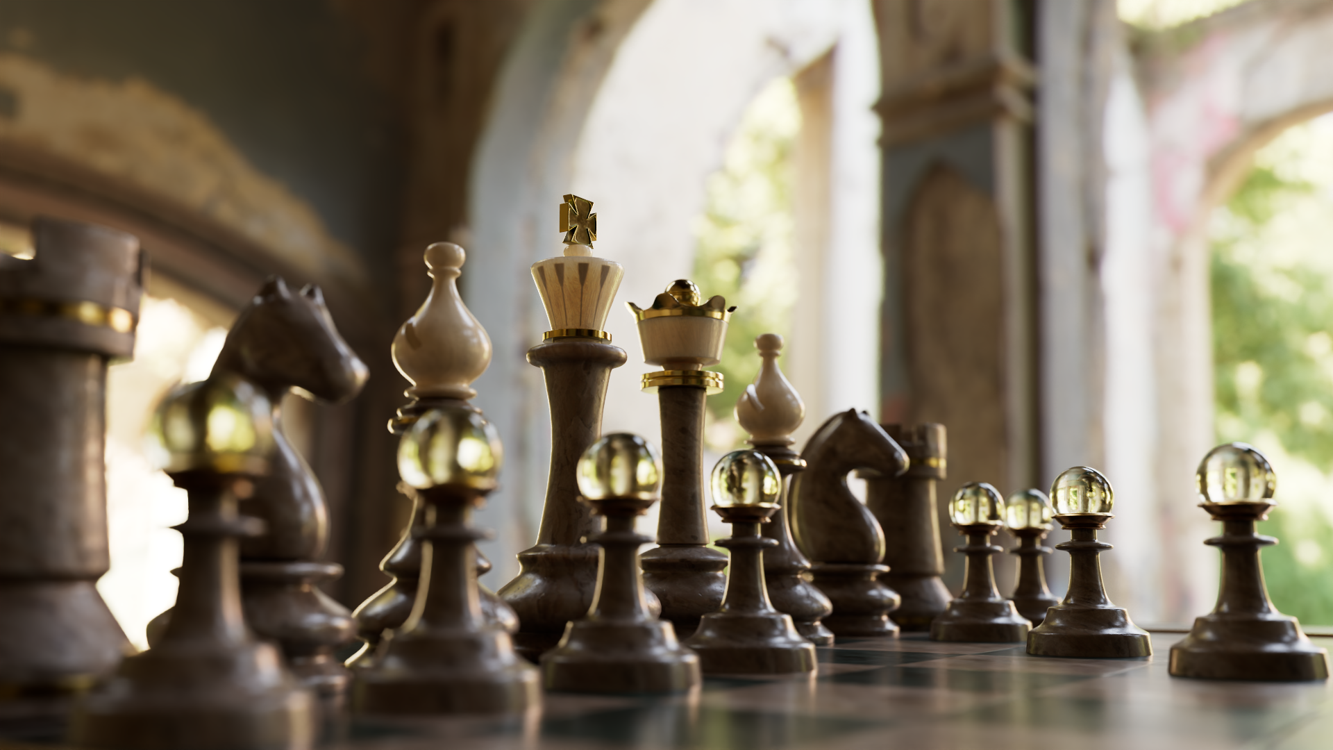 The Open Chess Set rendered in Arnold for Maya