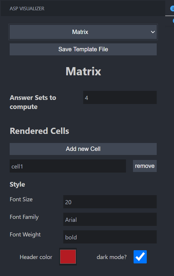 Screen matrix