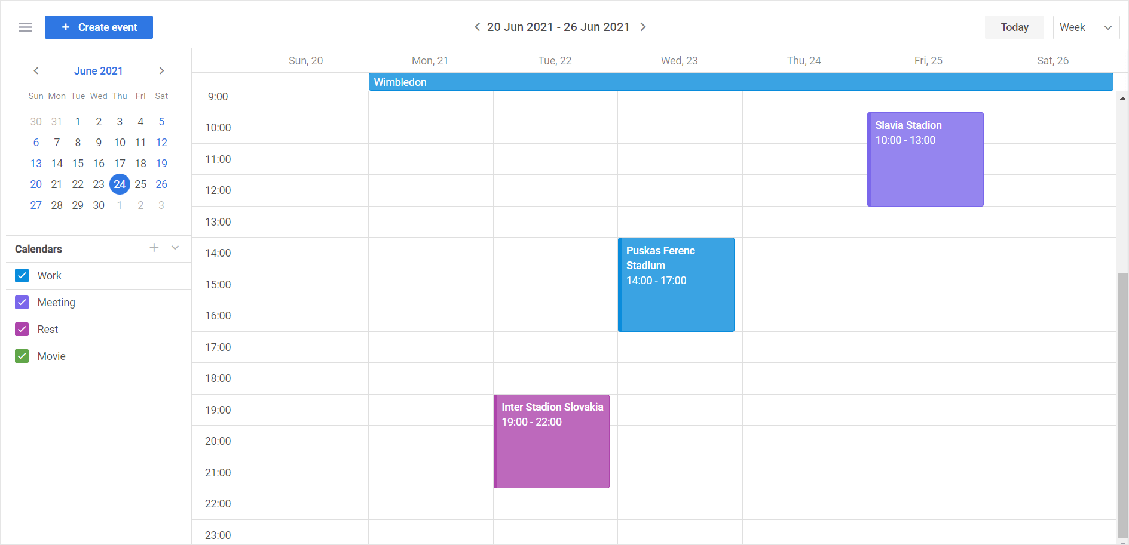 DHTMLX Event Calendar with Svelte Demo