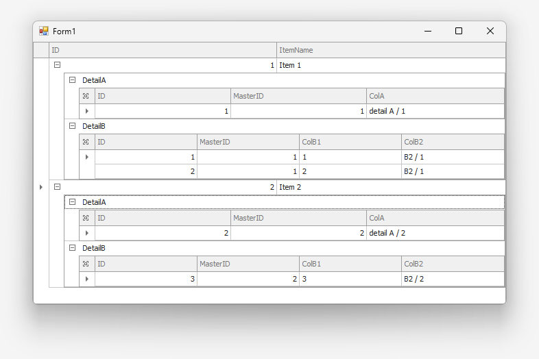 WinForms Data Grid - Vertically Align Detail Views