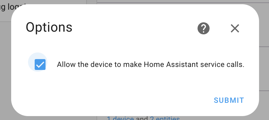 ESPHome device service calls window!