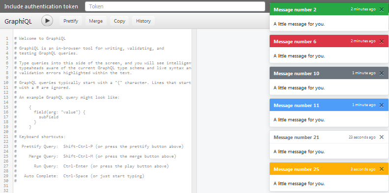 GraphiQL Auth Token - Screenshot