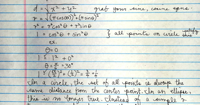 distance and circle formula radian accordance