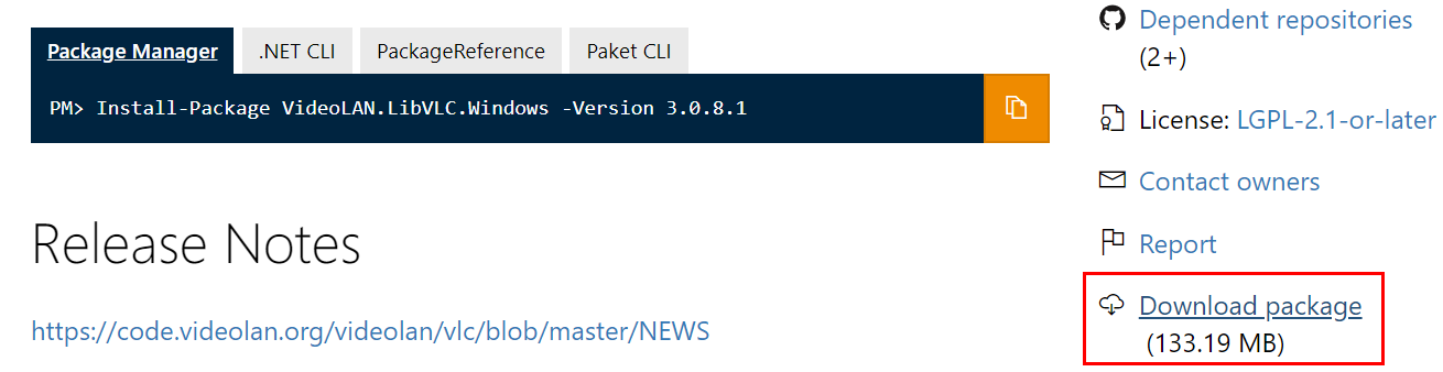 libVLC NuGet package