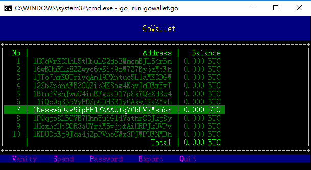 GoWallet Account View