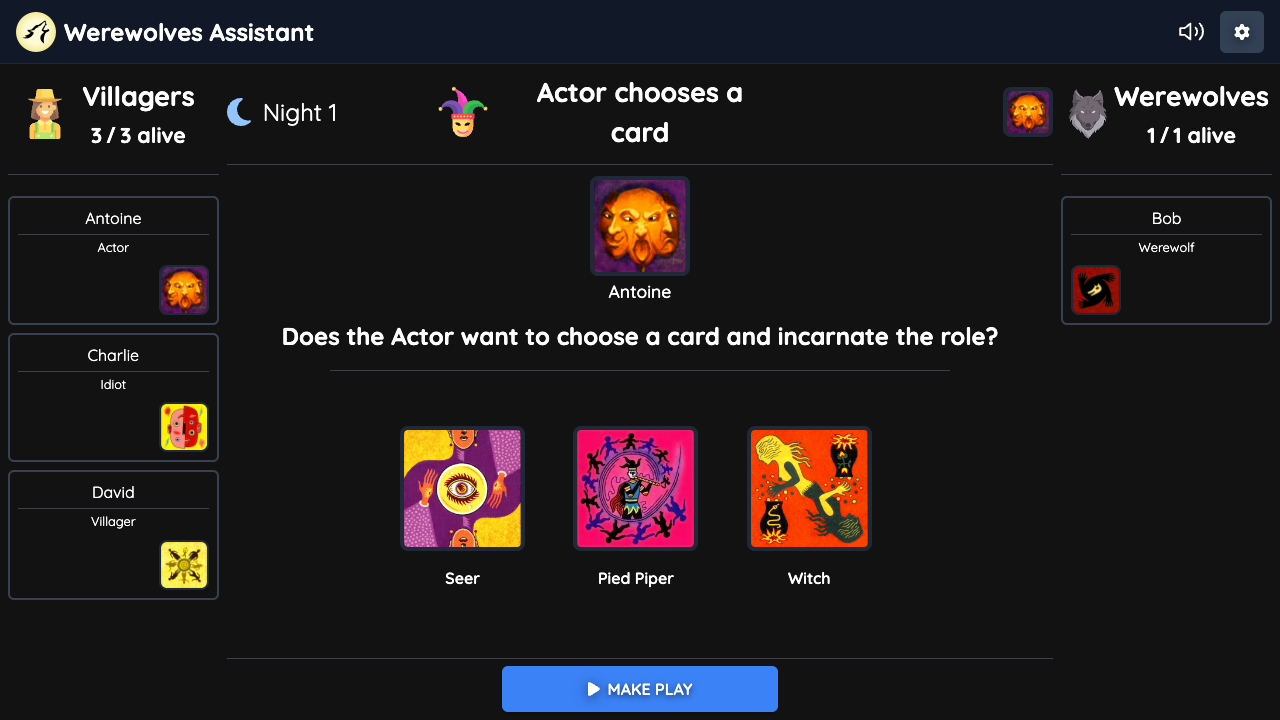 Actor chooses card Playground