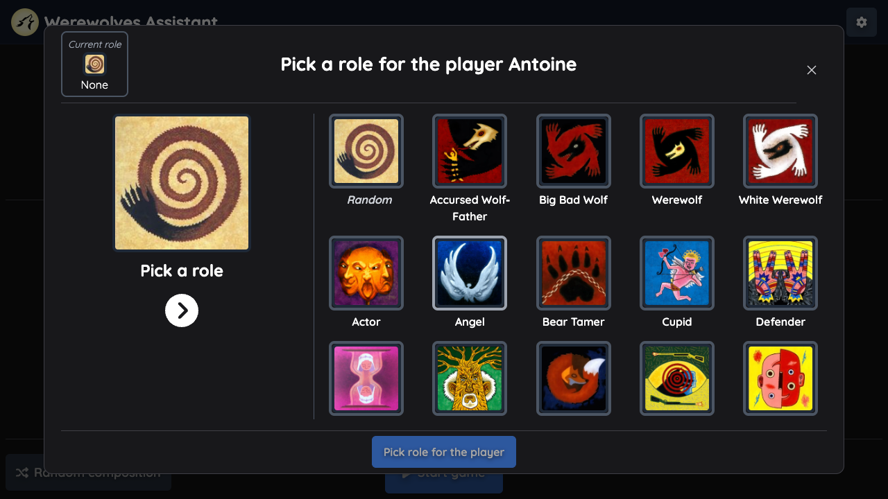 Game Lobby Role Picker without picked role