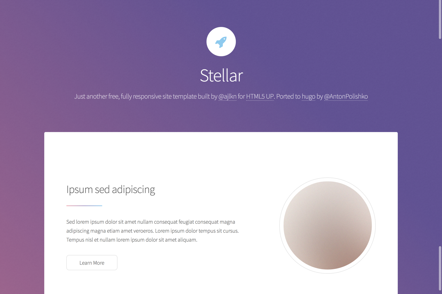 Hugo Stellar Theme screenshot