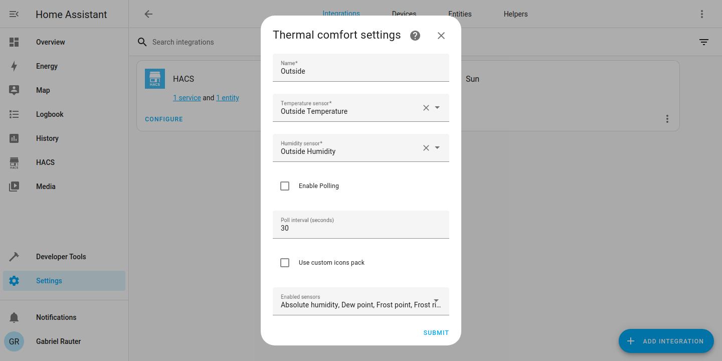 Config Thermal Comfort