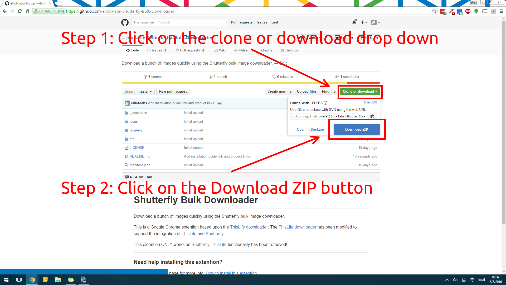 Download project as ZIP file