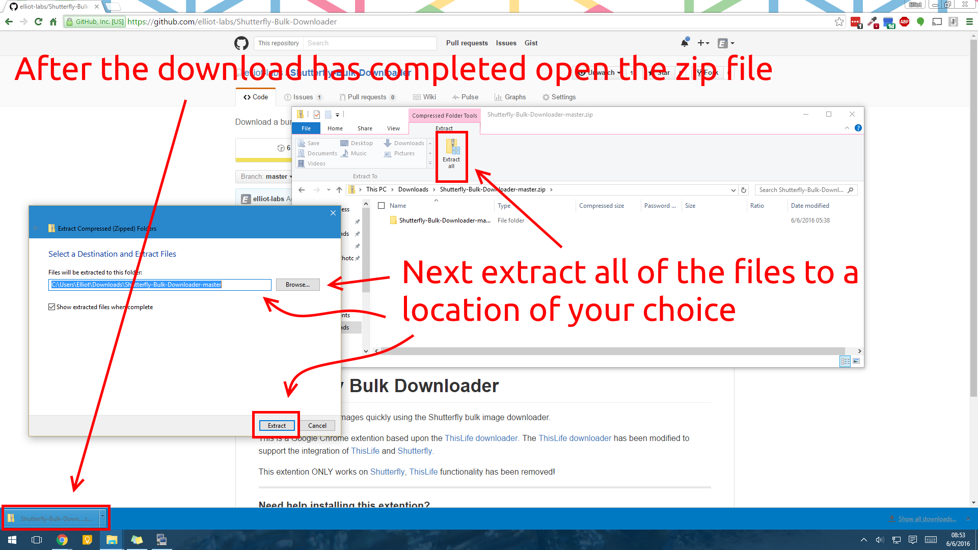 Extract the downloaded ZIP file