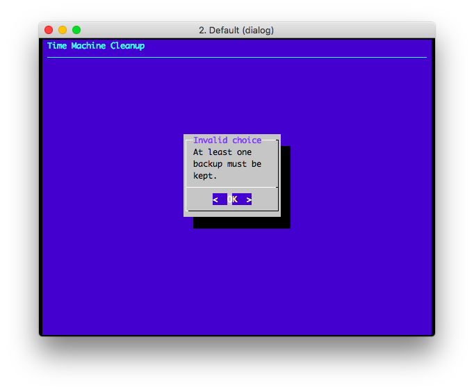 tm-cleanup.sh - Invalid backup choice