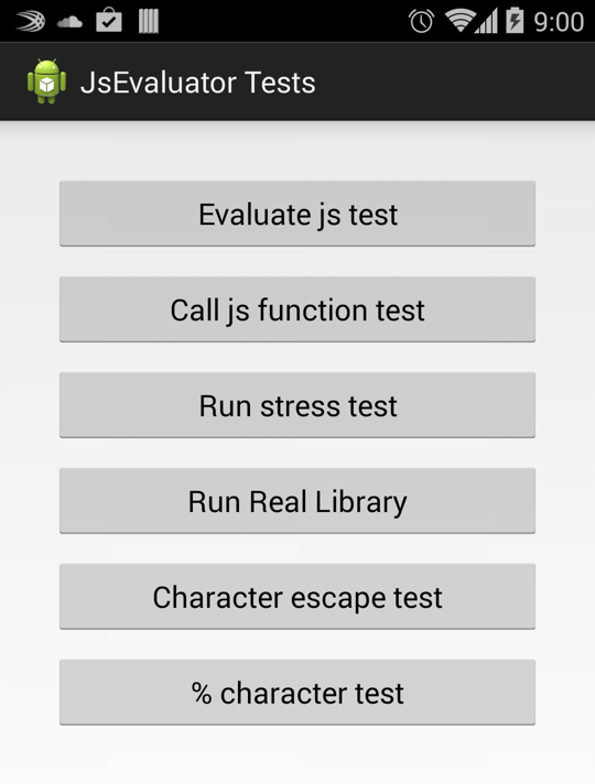 JsEvaluator library for Android screenshot 1