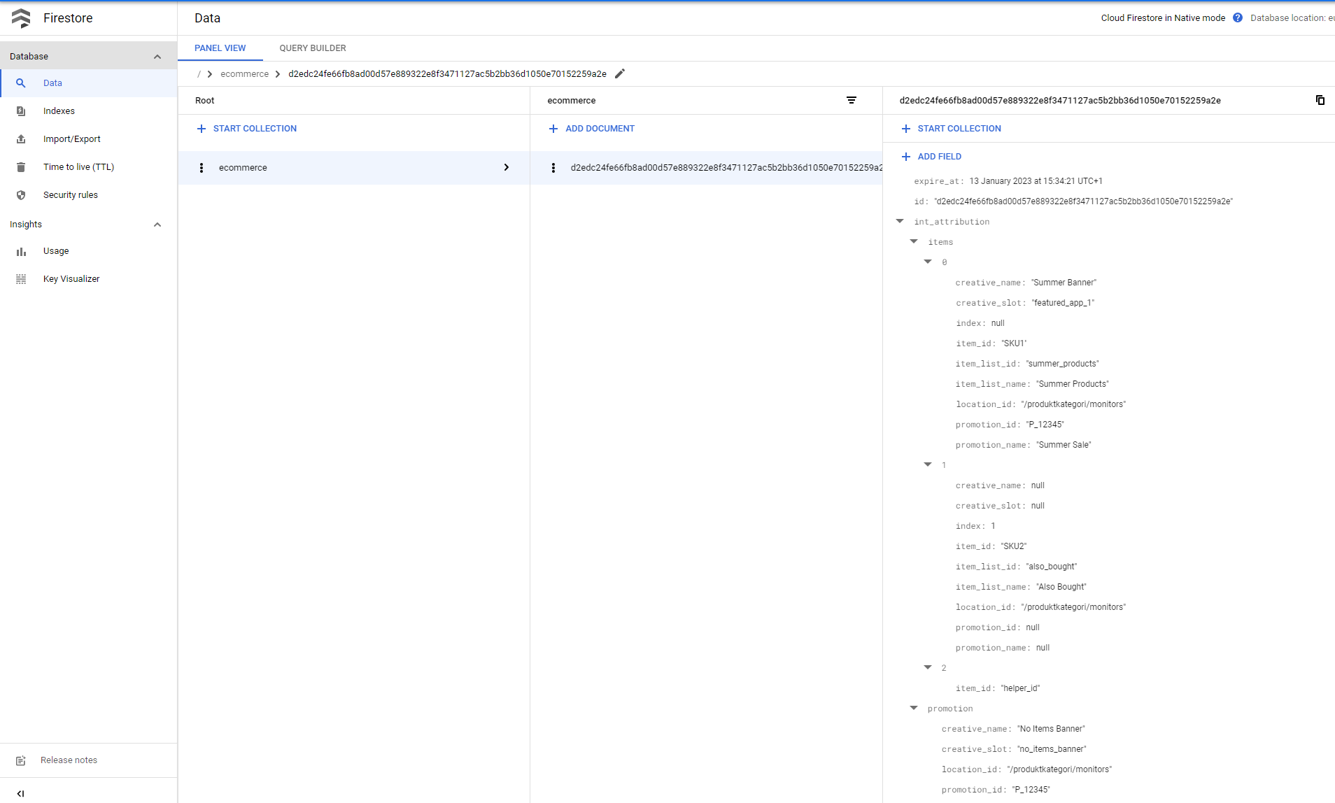 Firestore storage example