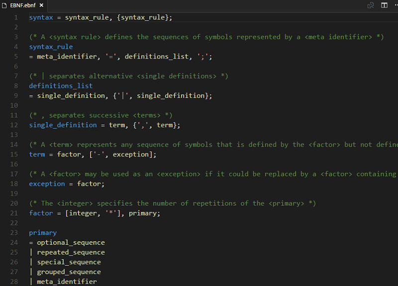 Syntax highlighting