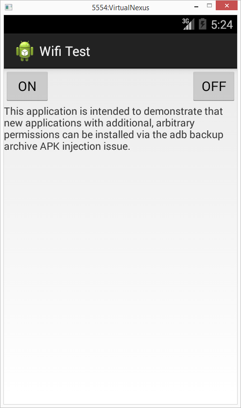 ADB Backup Injection, injected application