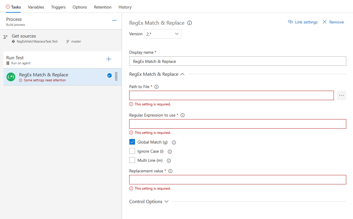 Required Configuration Options