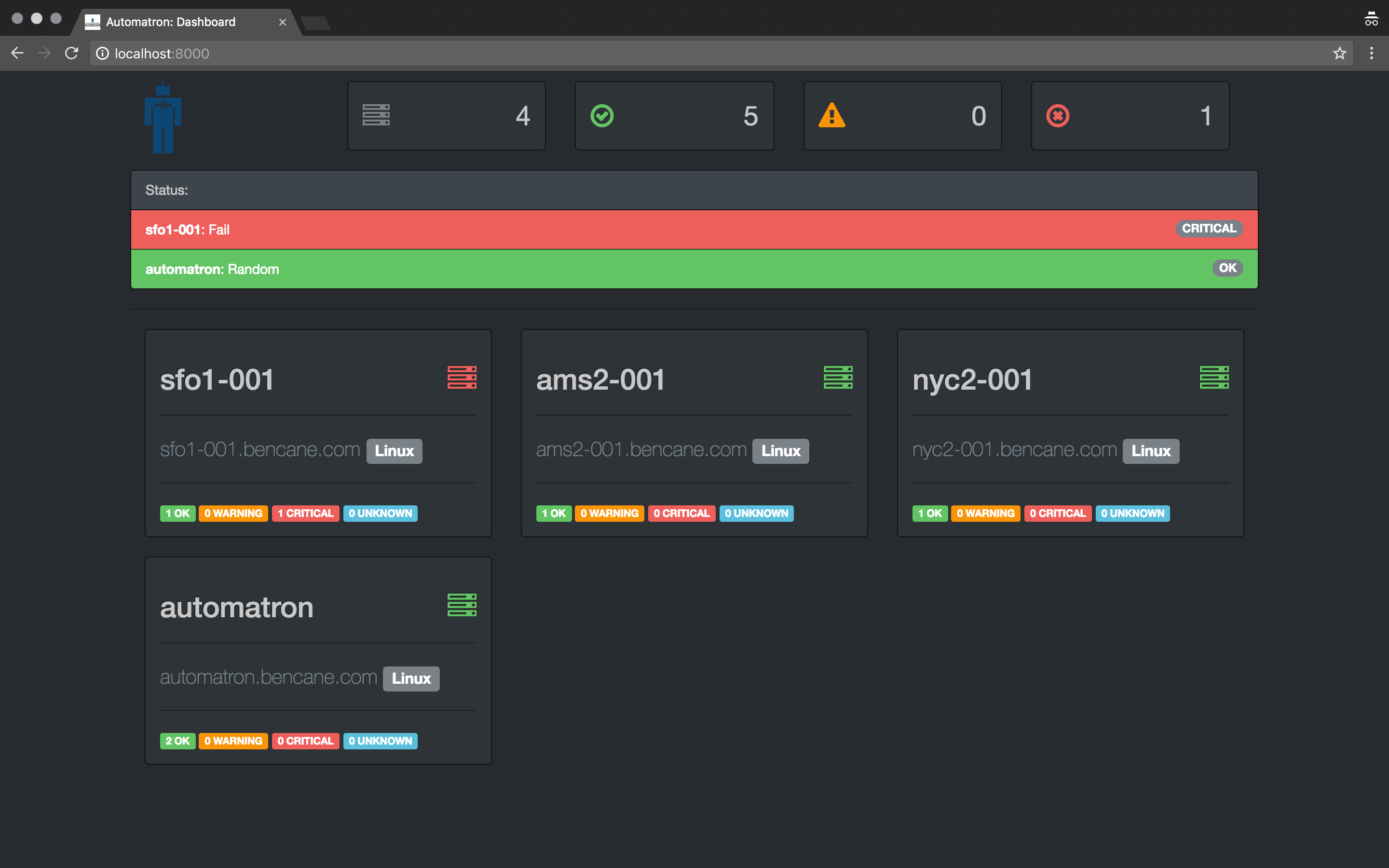 Automatron Dashboard