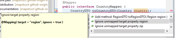 Quick Fix to ignore an unmapped property