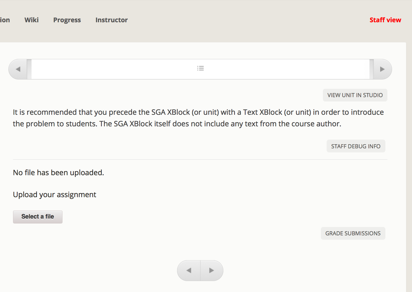 Staff view of LMS interface