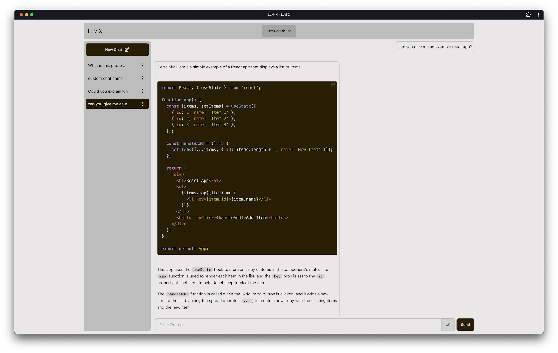 Code and light theme screenshot