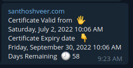 SSL Expiry Reminder Telegram