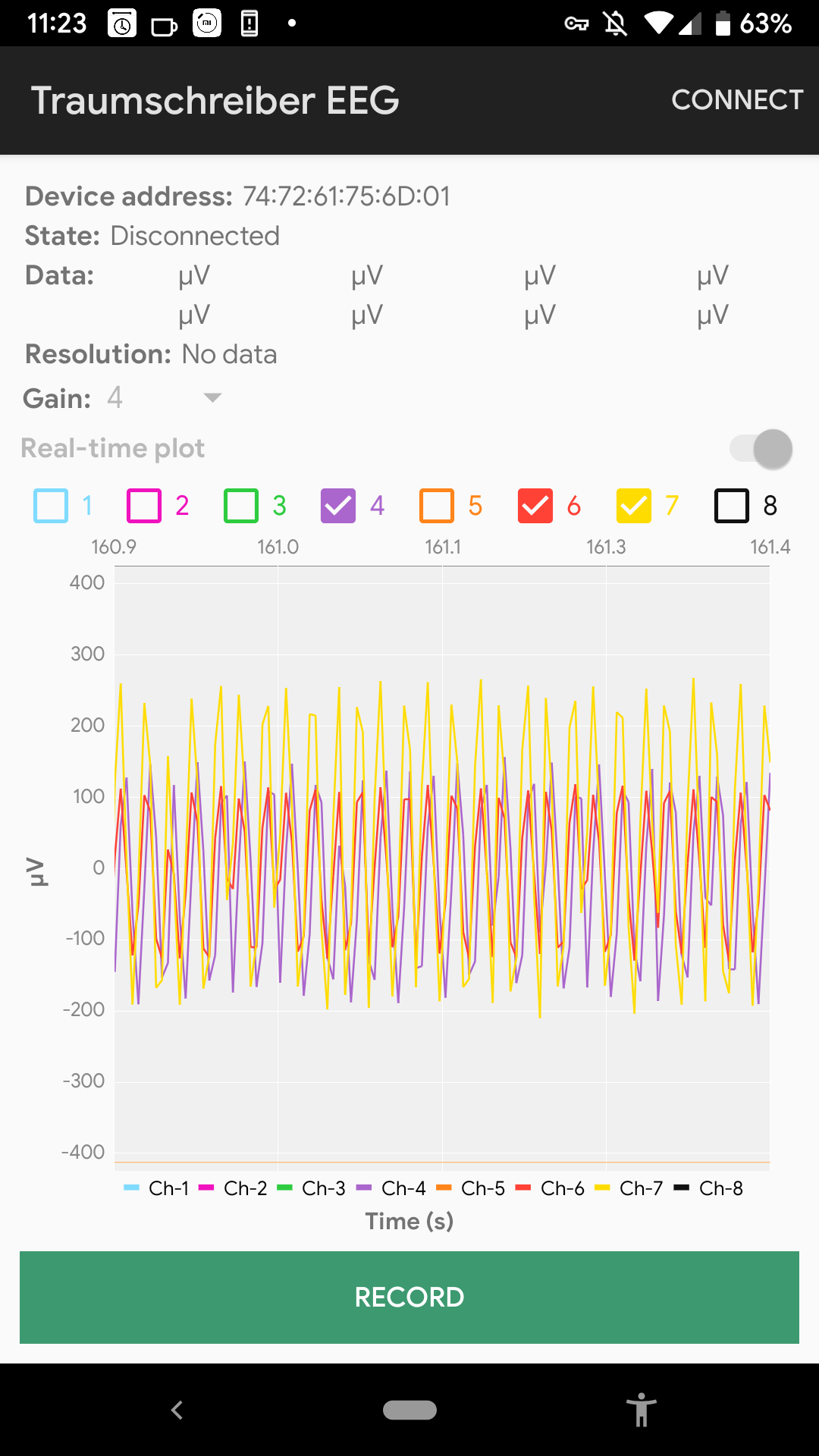 Disconnected data stream