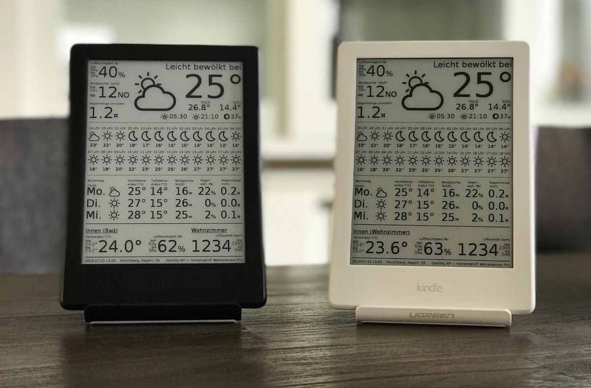 Zwei Kindle KT3 als Wetterstation