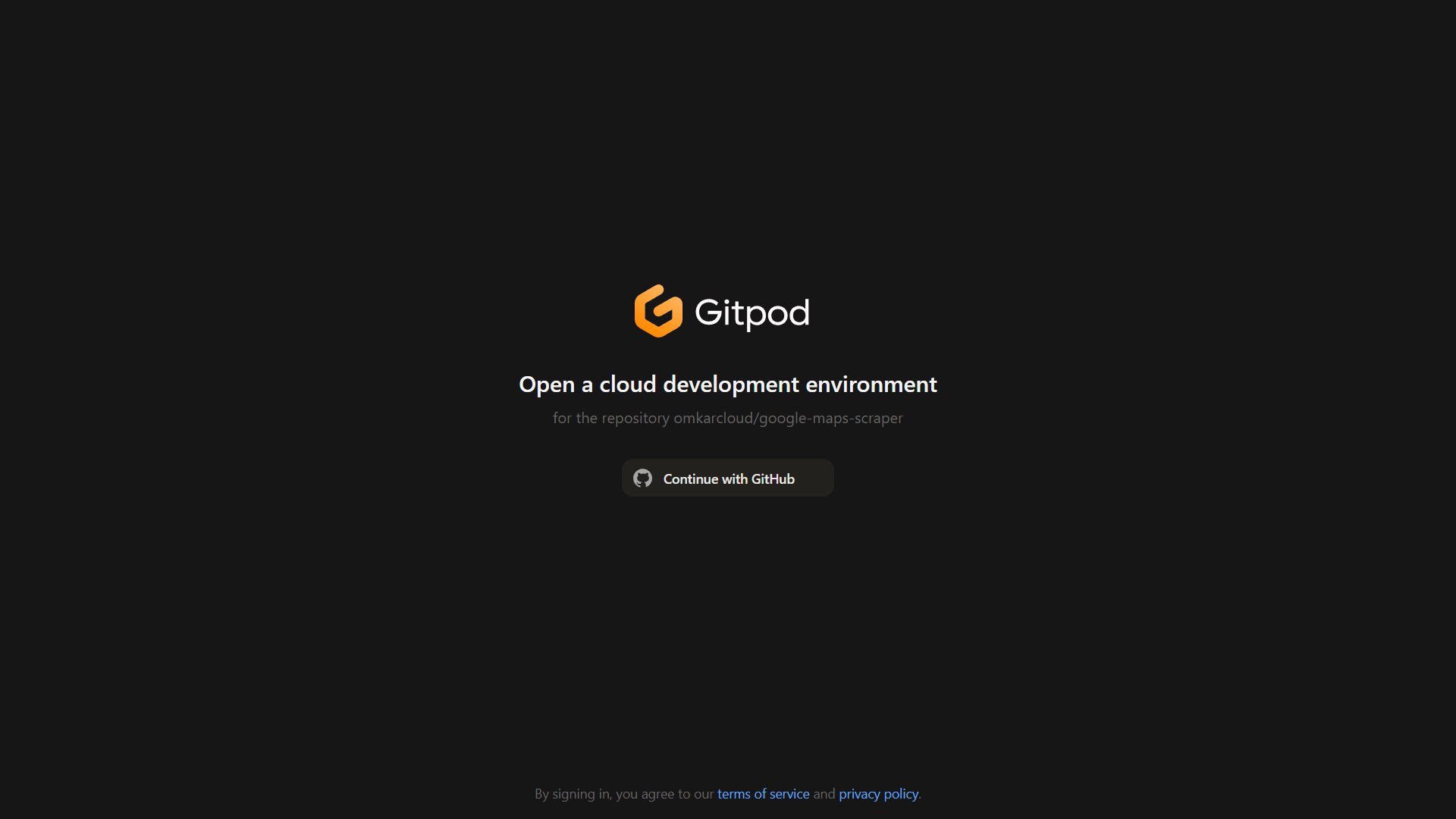 Gitpod Sign Up