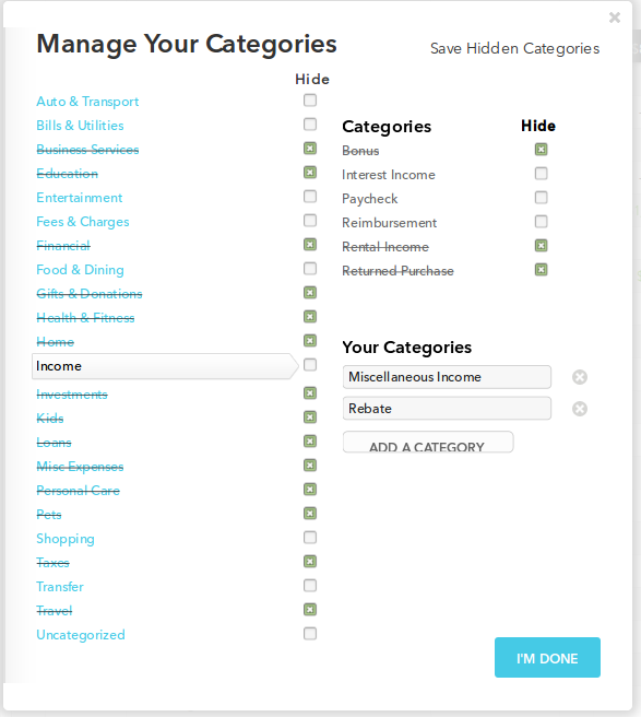 Editing categories