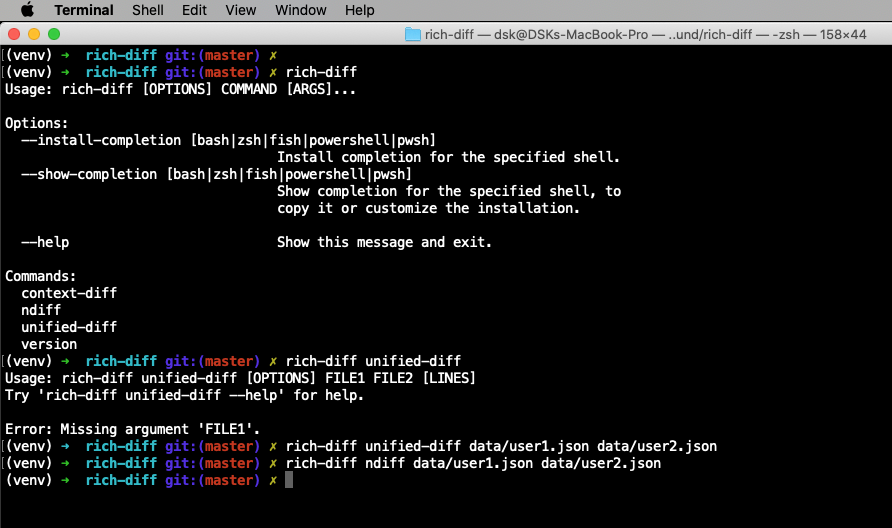 rich-diff commands