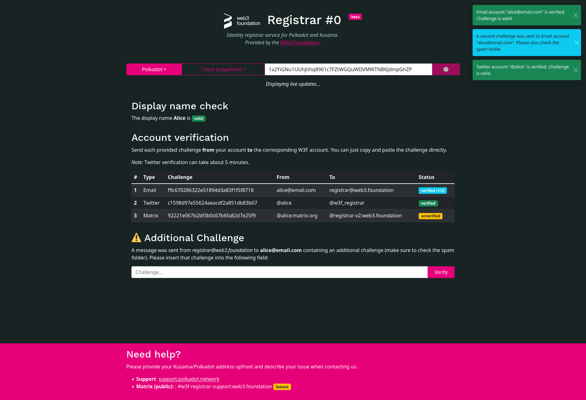 Registrar preview