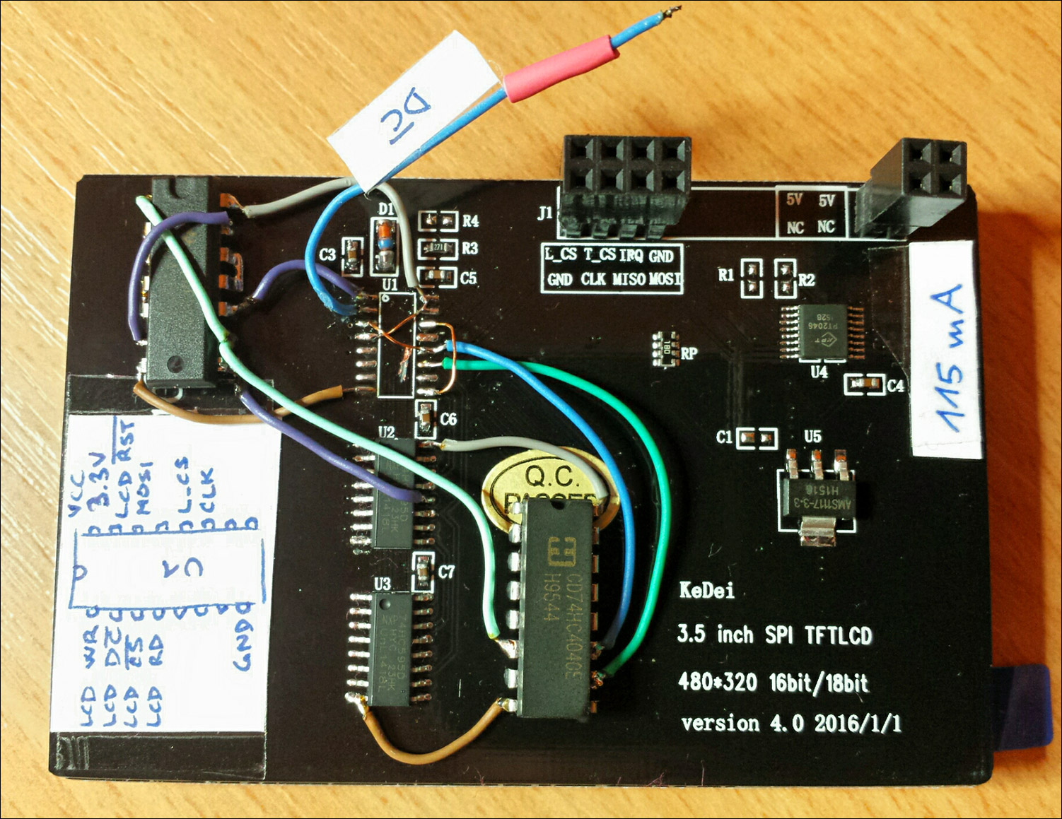 3.5" KeDei LCD module hacked - no propagation delay compensation