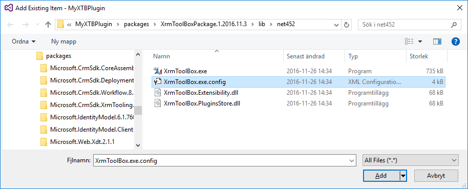 Add XrmToolBox.exe.config