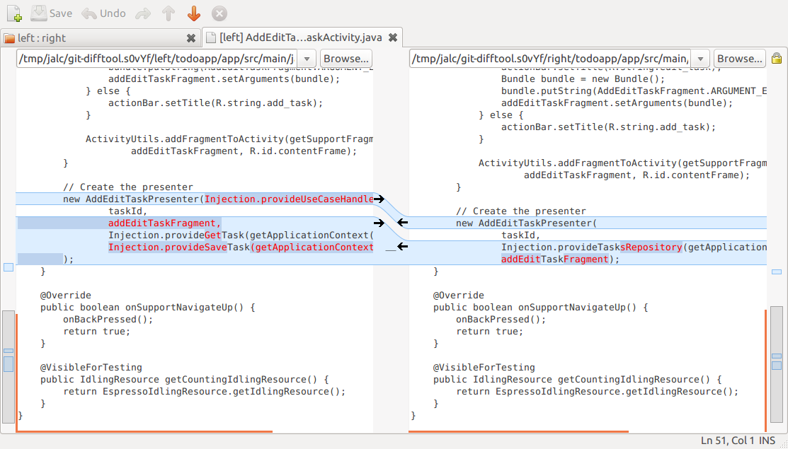 Meld in file diff mode