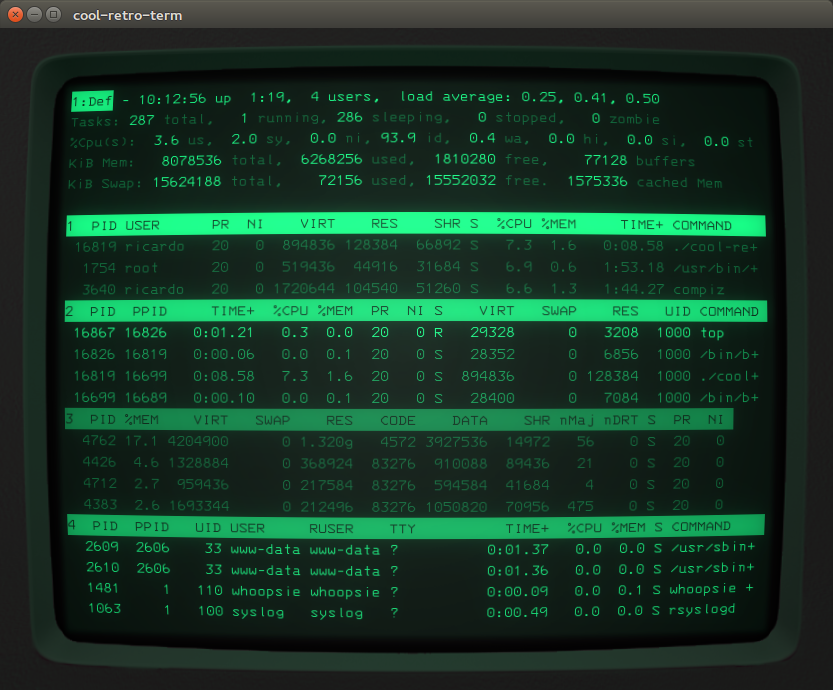 Using with the cool-old-tern (now cool-retro-term) terminal program