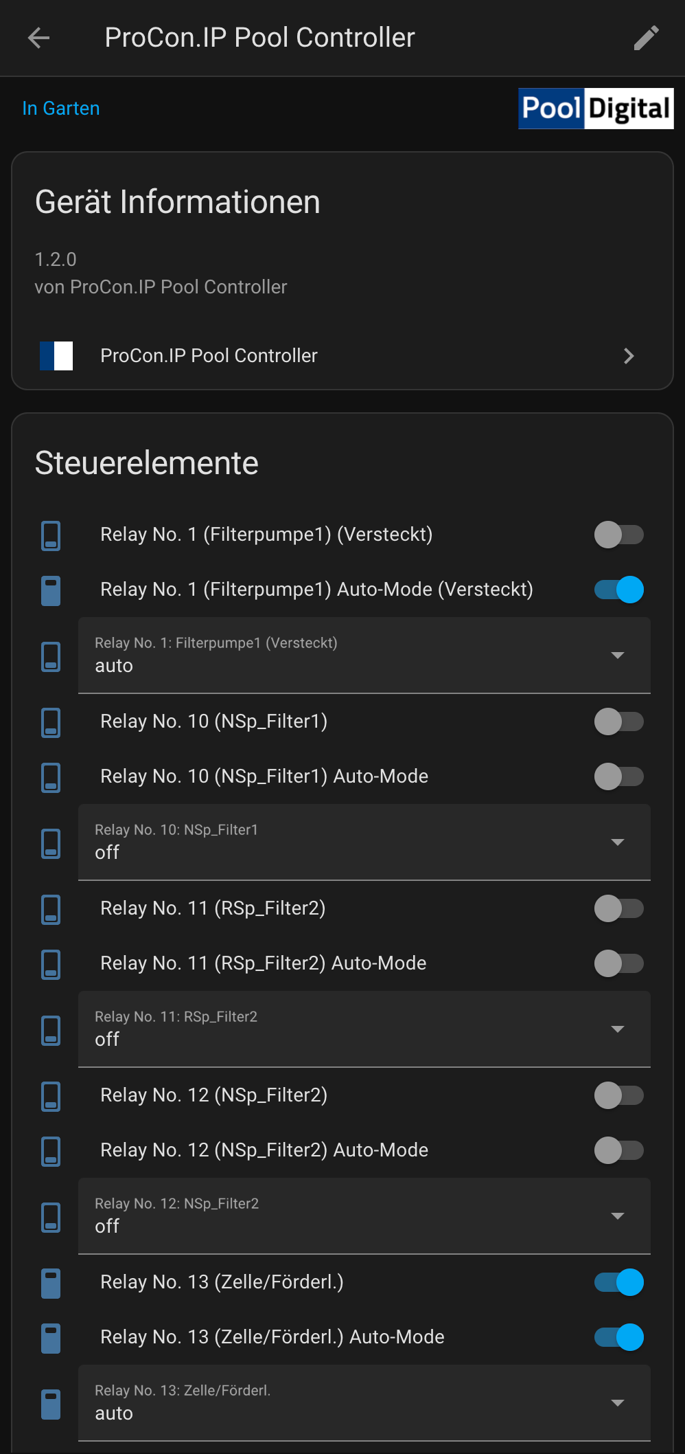 Integration device controls